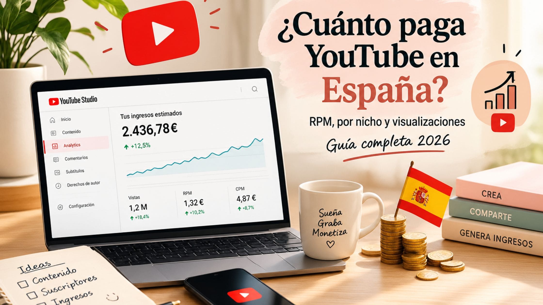 cuanto paga youtube en españa