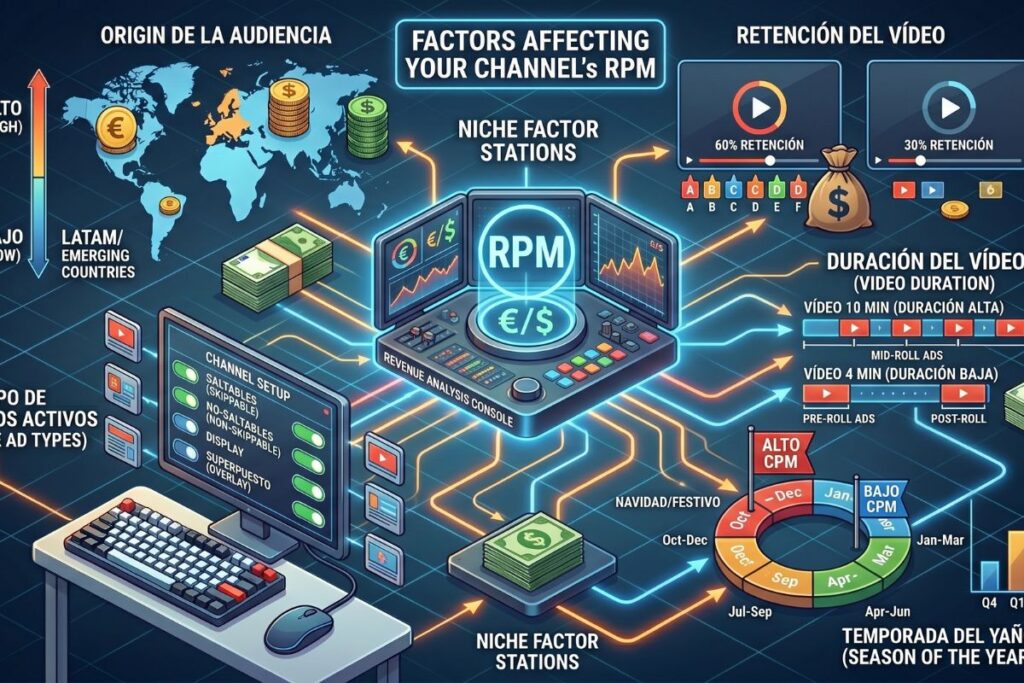 cuanto paga youtube españa 2026 rpm por nicho